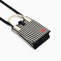 Сумка подр Сердце, 12*4*17, отд на кнопке, дл ремень, бело/черный