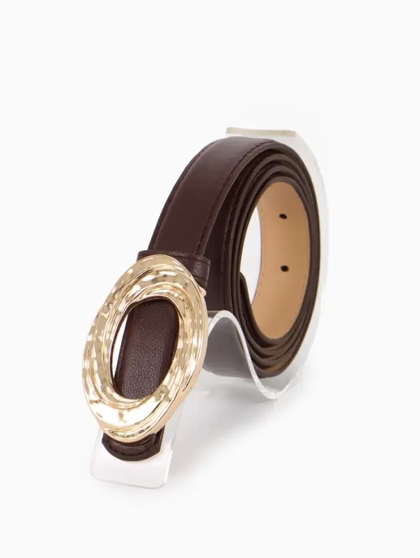 Ремень жен 04-01-01-04, Июнь2513, 2,4*0,3*110 см, без винта, пряж золото, гвоздик, корич