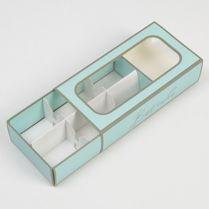 Коробка под 6 конфет, кондитерская упаковка &laquo;Best Wishes&raquo;, 10.2 х 20 х 5 см