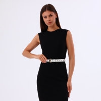 Ремень женский, ширина 2,5 см, пряжка металл, цвет белый