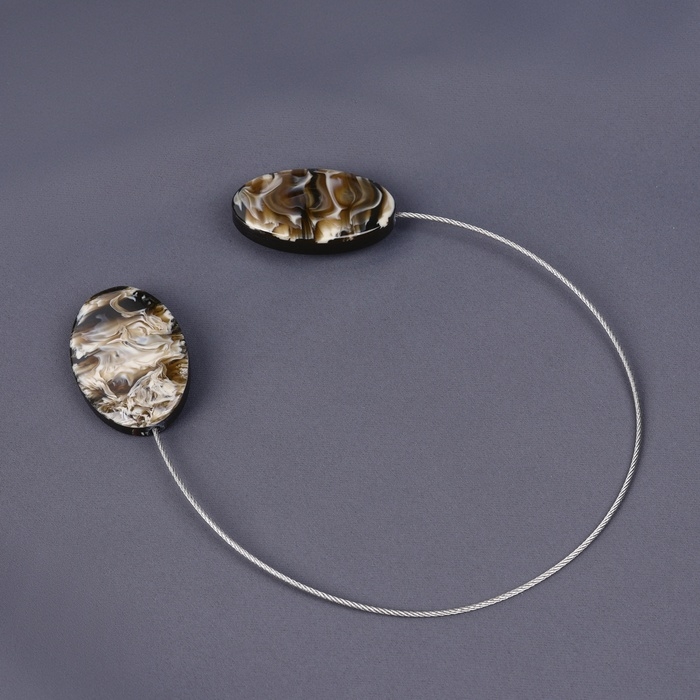 Подхват для штор &laquo;Овал&raquo;, 5 &times; 3,5 &times; 21 см, цвет кофе с молоком