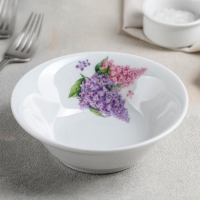 Салатник Добрушский завод &laquo;Сирень&raquo;, 360 мл, d=14.5 см, фарфор, белый