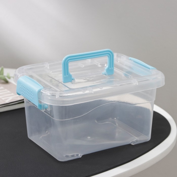 Контейнер для хранения, 20×15×11 см, крышка с ручкой на защёлке, цвет оранжевый Контейнер для хранения, 20×15×11 см, крышка с ручкой на защёлке, цвет оранжевый