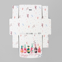 Коробка подарочная новогодняя складная &laquo;Шампанское&raquo;, 16.5 х 12.5 х 5 см, БЕЗ ЛЕНТЫ, Новый год