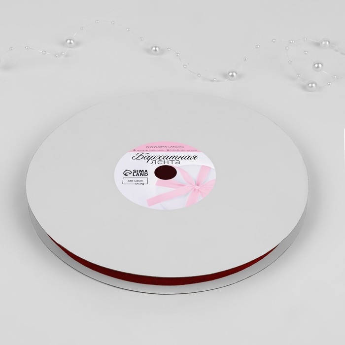 Лента бархатная, 10 мм, 18 &plusmn; 1 м, цвет красный №40