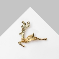 Новый год! Брошь &laquo;Олень&raquo; грациозный, цвет МИКС (неделимая фас. 12шт, цена за шт)