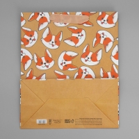 Пакет подарочный крафтовый вертикальный, упаковка, &laquo;Пёсик&raquo;, ML 23 х 27 х 11.5 см