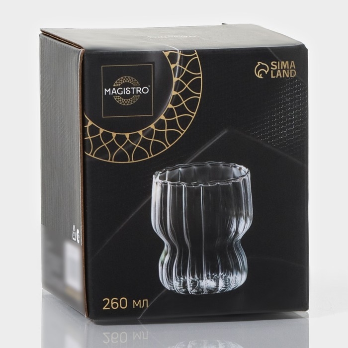 Стакан стеклянный Magistro &laquo;Полоска&raquo;, 260 мл, 7,6&times;9 см