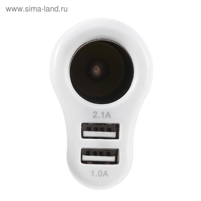 Разветвитель прикуривателя TORSO, USB 1 А / 2.1 А, 60 Вт, 12/24 В, микс