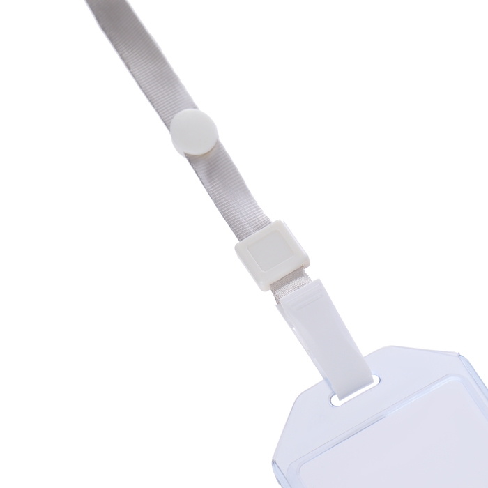 Бейдж вертикальный 54 х 85 мм, ErichKrause, длинна ленты 40 см, прозрачный корпус, текстильная лента, цвет микс