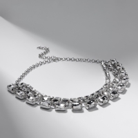 Чокер-колье &laquo;Сияние&raquo; трио на увеличение, цвет белый в серебре, 36 см