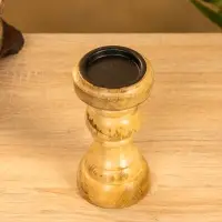 Подсвечник "Стич" 8х8х15,5 см, дерево шишам