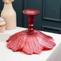 Блюдо сервировочное на ножке &laquo;Маки&raquo;, d=30 см, цвет красный