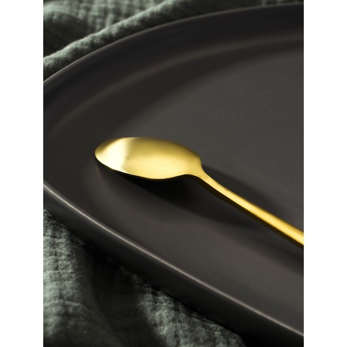 Ложка чайная из нержавеющей стали Magistro &laquo;Оску базис&raquo;, длина 15 см, цвет золотой