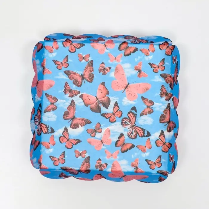 Коробка для печенья, &laquo;Бабочки в небе&raquo;, 15&times;15&times;3 см