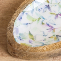 Блюдо в форме рыбки "Оттенки сирени" дерево манго 25,5х10х2 см