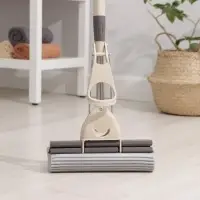 Швабра для мытья пола PVA с двойным роликовым отжимом Доляна, стальной телескоп черенок 28&times;6&times;106(130) см