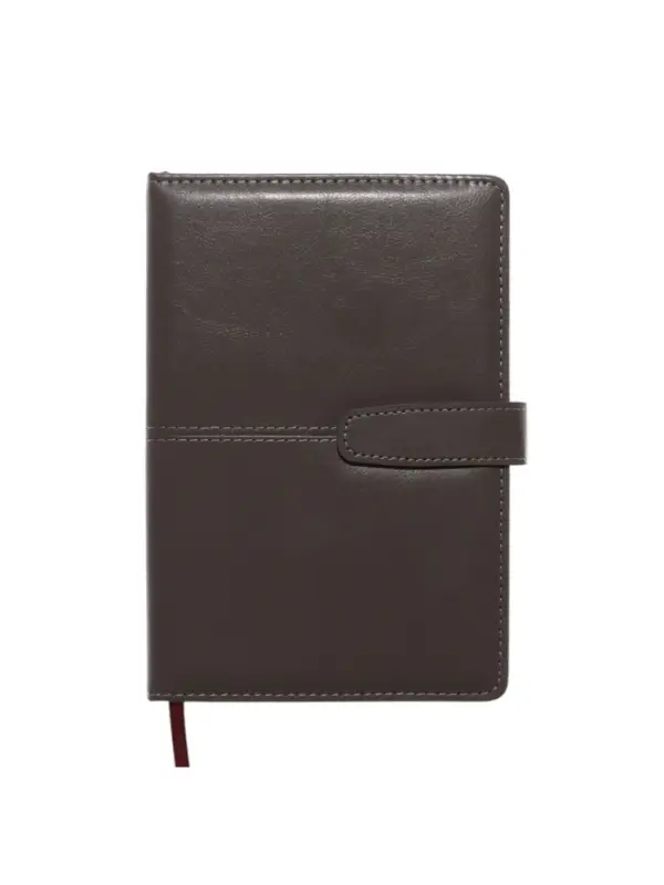 Ежедневник недатированный формат А5, с хлястиком, 128л, линия, пвх, Серый