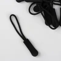 Пуллер для молнии, 2.5 см, 6&times;0.8 см, 10 шт., чёрный