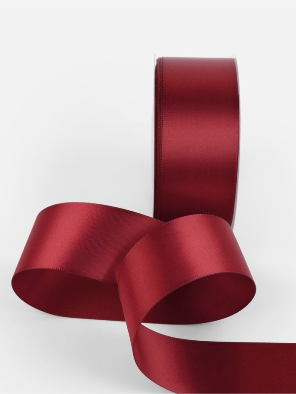 Лента атласная двухсторонняя №0789 38мм*25&plusmn;1м бордовый TR