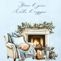 Пакет подарочный новогодний ламинированный, &laquo;Уюта в доме&raquo; , 26&times;12&times;32 см