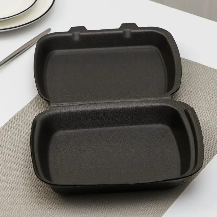 Ланч - бокс одноразовый, 24,7&times;20,6&times;3,5 см, 1 секция, чёрный