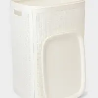 Плетёная корзина для белья с крышкой "Лён" 75л 43&times;32&times;60см, цвет белый