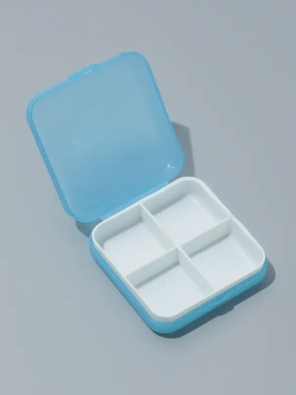 Таблетница, 4 секции, 6&times;6&times;2 см, съёмные секции, МИКС