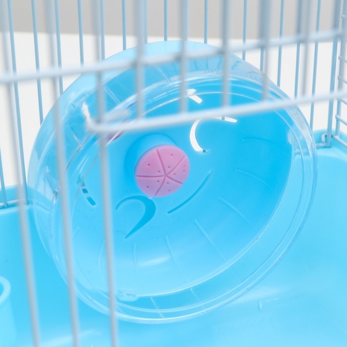 Клетка для мелких грызунов "Пижон", с наполнением, 23 х 17 х 40 см, голубая