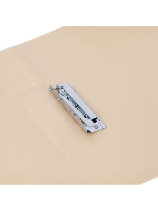 Папка с зажимом А4, 700 мкм, корешок 27 мм, Calligrata TOP Pastel, внутренний и торцевой карман, до 180 листов, кремовый