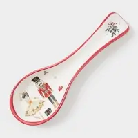 Подставка под ложку новогодняя Доляна &laquo;Щелкунчик&raquo;, 22.3&times;7.1&times;2.5 см, доломит, белая