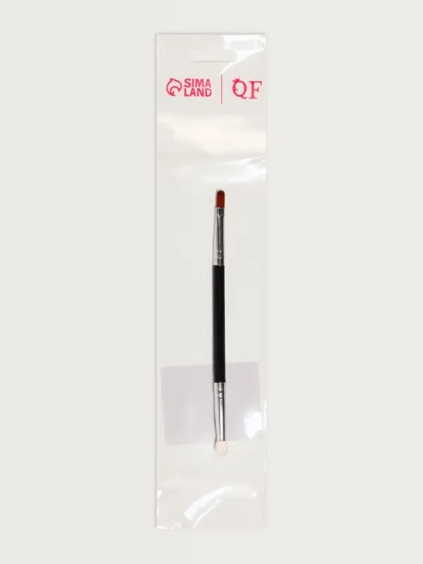 Кисть для макияжа, 2в1, 13.5 см, чёрная