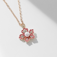 Кулон &laquo;Цветок&raquo; мечта, цвет бело-розовый в золоте, 40 см