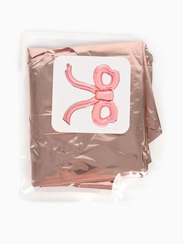 Воздушный шар фольгированный 22" "Бант" цвет розовое-золото