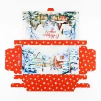 Коробка для шоколада с местом для денег &laquo;Снежный городок&raquo;, 20 х 2 х 10 см