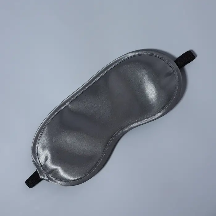 Маска для сна, сатиновая, резинка одинарная, 19&times;8.5 см, серая