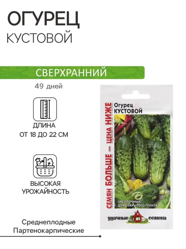 Семена Огурец "Кустовой", 1,0 г