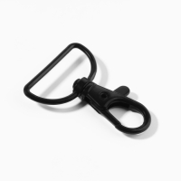 Карабин металлический, 41 &times; 30 мм / 25 &times; 2 мм, 5 шт, цвет чёрный