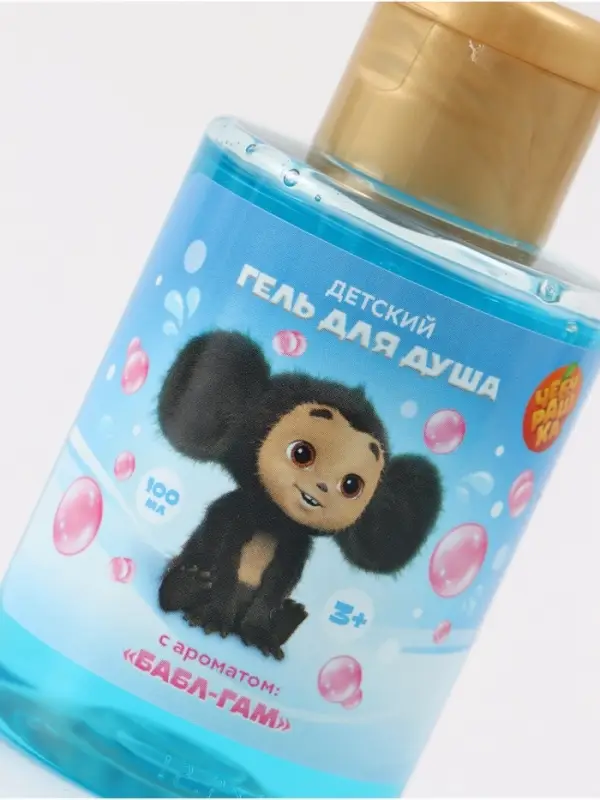 Детский гель для душа, аромат бабл-гам, 100 мл, Чебурашка
