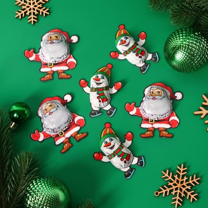 Новый год. Шоколад фигурный "Рождественский", в пакете, 57 г