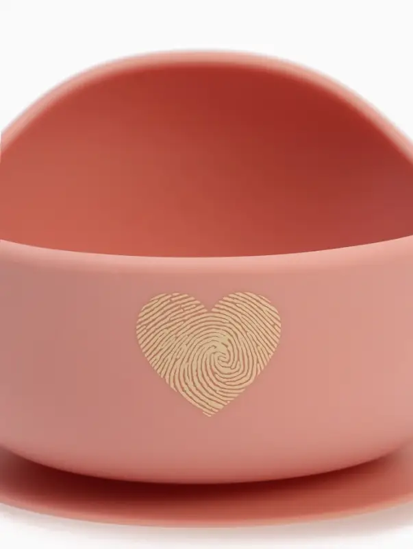 Тарелка детская на присоске и ложка, розовый, Mum&Baby