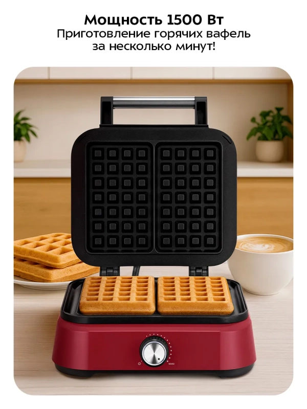 Электрическая вафельница для кухни KT-4634 - 1500 Вт