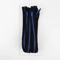 Молния &laquo;Трактор&raquo;, №5, разъёмная, замок автомат, 60 см, чёрная, синяя