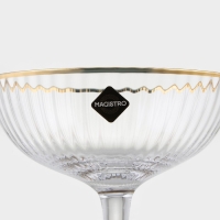 Бокал для коктейлей стеклянный Magistro &laquo;Орион&raquo;, 350 мл, 11,1&times;12,5 см, с золотой отводкой