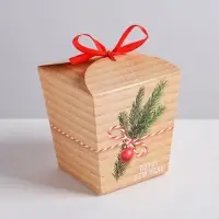 Бонбоньерка новогодняя &laquo;Happy new year&raquo;, 7,5 х 8 х 7,5 см, Новый год