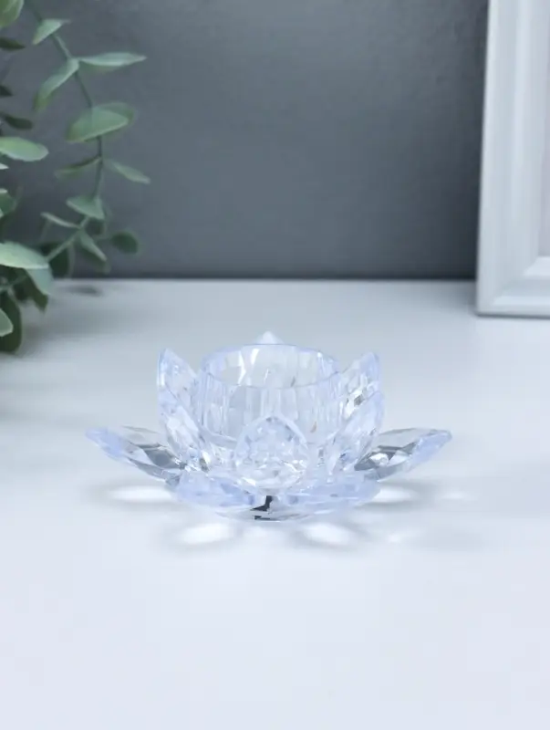 Светодиодная свеча LED "Свеча в лотосе" 3хLR1130, прозрачный 10,5х10,5х4,5 см