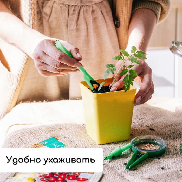 Набор для рассады: стаканы по 200 мл (18 шт.), поддон 36,5 &times; 17 см, цвет МИКС, Greengo