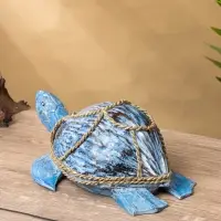 Сувенир "Черепаха" дерево сиграсс, кокос, 25х16х10 см, цв. голубой