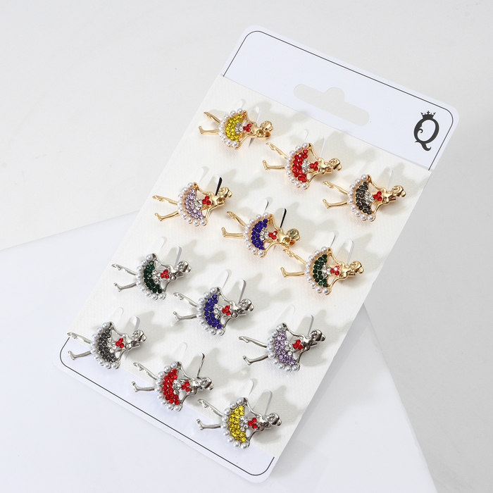 Брошь &laquo;Балеринка&raquo; мини, цвет МИКС (неделимая фасовка 12 шт., цена за шт.)