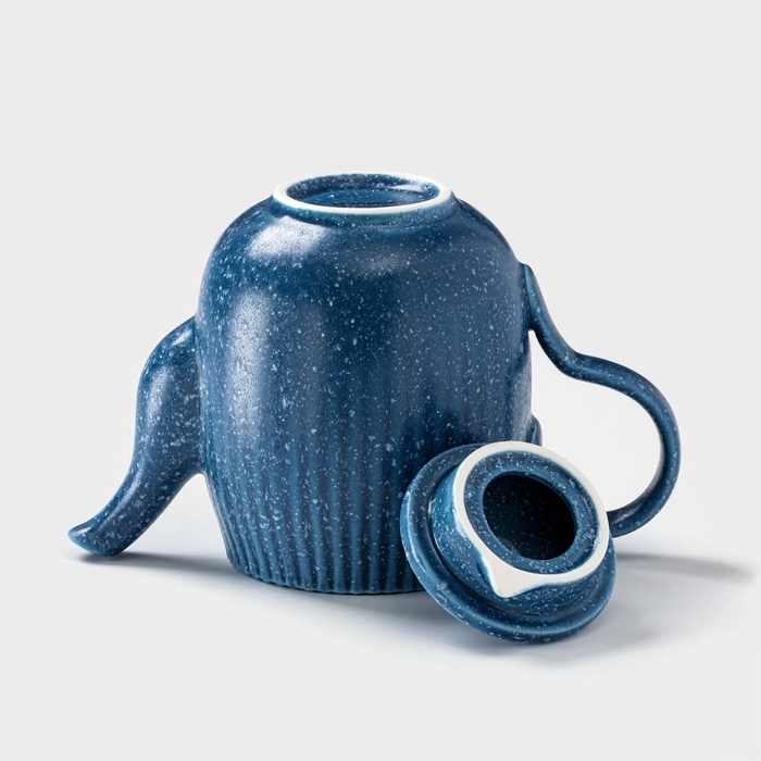 Заварочный чайник Доляна &laquo;Коралл&raquo;, 600 мл, фарфор, синий